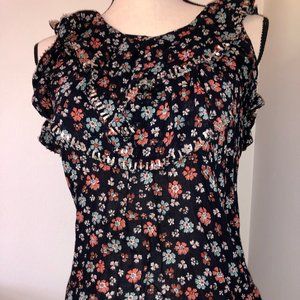Leifsdotter Women's tank top/blouse, Navy Blue Floral, Size 2